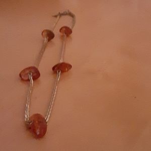 14 inch amber and gold necklace